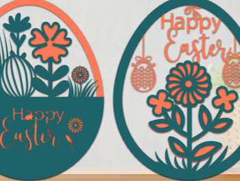 Intra απο ξύλο plywood  Χρώμα wenge 3mm-4mm πάχος - Πασχαλινό Ξύλινο Αυγό Cut 2 Layer 1422 Δίασταση 15x15 cm INTRAFABR-89190530 - Image 2