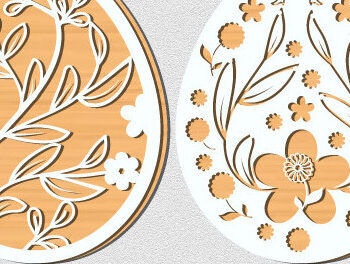 Intra απο ξύλο plywood  Χρώμα wenge 3mm-4mm πάχος - Πασχαλινό Ξύλινο Αυγό Cut 2 Layer 1424 Δίασταση 15x15 cm INTRAFABR-85888187 - Image 1