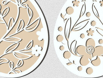 Intra απο ξύλο plywood  Χρώμα wenge 3mm-4mm πάχος - Πασχαλινό Ξύλινο Αυγό Cut 2 Layer 1424 Δίασταση 15x15 cm INTRAFABR-85888187 - Image 2