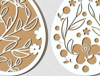 Intra απο ξύλο plywood  Χρώμα wenge 3mm-4mm πάχος - Πασχαλινό Ξύλινο Αυγό Cut 2 Layer 1424 Δίασταση 15x15 cm INTRAFABR-85888187 - Image 3