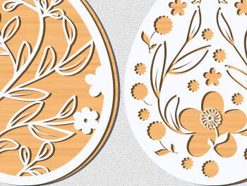 Intra απο ξύλο plywood  Χρώμα wenge 3mm-4mm πάχος - Πασχαλινό Ξύλινο Αυγό Cut 2 Layer 1424 Δίασταση 15x15 cm INTRAFABR-85888187 - Image 4