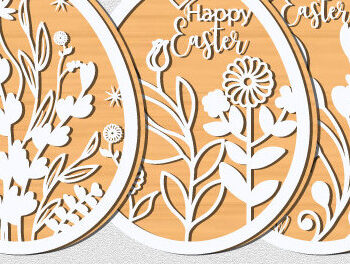 Intra απο ξύλο plywood  Χρώμα wenge 3mm-4mm πάχος - Πασχαλινό Ξύλινο Αυγό Cut 2 Layer 1426 Δίασταση 15x15 cm INTRAFABR-88809090 - Image 1