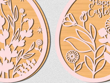 Intra απο ξύλο plywood  Χρώμα wenge 3mm-4mm πάχος - Πασχαλινό Ξύλινο Αυγό Cut 2 Layer 1426 Δίασταση 15x15 cm INTRAFABR-88809090 - Image 3