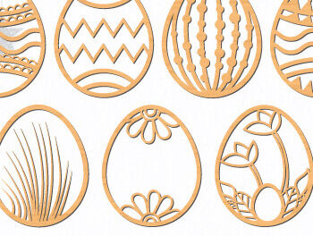 Intra απο ξύλο plywood  Χρώμα wenge 3mm-4mm πάχος - Πασχαλινό Ξύλινο Αυγό Cut Bundle 1420 Δίασταση 15x15 cm INTRAFABR-88829559 - Image 2