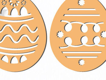 Intra απο ξύλο plywood  Χρώμα wenge 3mm-4mm πάχος - Πασχαλινό Ξύλινο Αυγό Cut Bundle 1428 Δίασταση 15x15 cm INTRAFABR-88830217 - Image 2