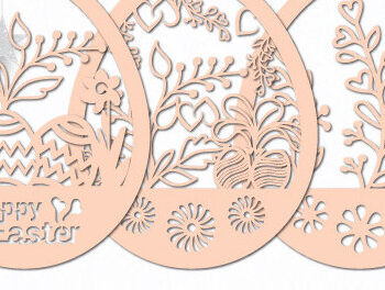 Intra απο ξύλο plywood  Χρώμα wenge 3mm-4mm πάχος - Πασχαλινό Ξύλινο Αυγό Cut Bundle 1436 Δίασταση 15x15 cm INTRAFABR-88838033 - Image 3