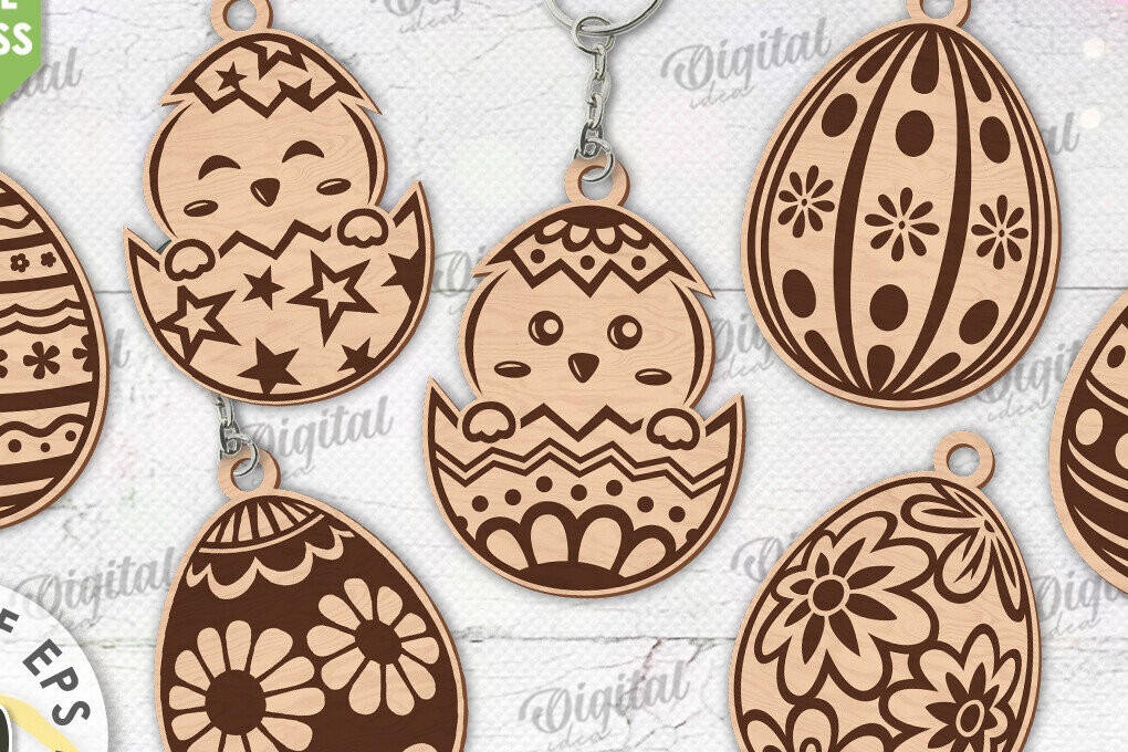 Intra απο ξύλο plywood  Χρώμα wenge 3mm-4mm πάχος - Πασχαλινά Ξύλινα Μπρελόκ Πακέτο κοπής με λέιζερ Δίασταση 4x4 cm INTRAFABR-88807998