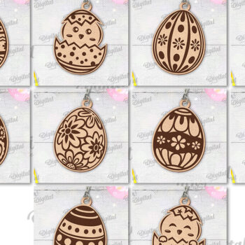 Intra απο ξύλο plywood  Χρώμα wenge 3mm-4mm πάχος - Πασχαλινά Ξύλινα Μπρελόκ Πακέτο κοπής με λέιζερ Δίασταση 4x4 cm INTRAFABR-88807998 - Image 2