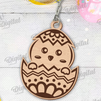 Intra απο ξύλο plywood  Χρώμα wenge 3mm-4mm πάχος - Πασχαλινά Ξύλινα Μπρελόκ Πακέτο κοπής με λέιζερ Δίασταση 4x4 cm INTRAFABR-88807998 - Image 5