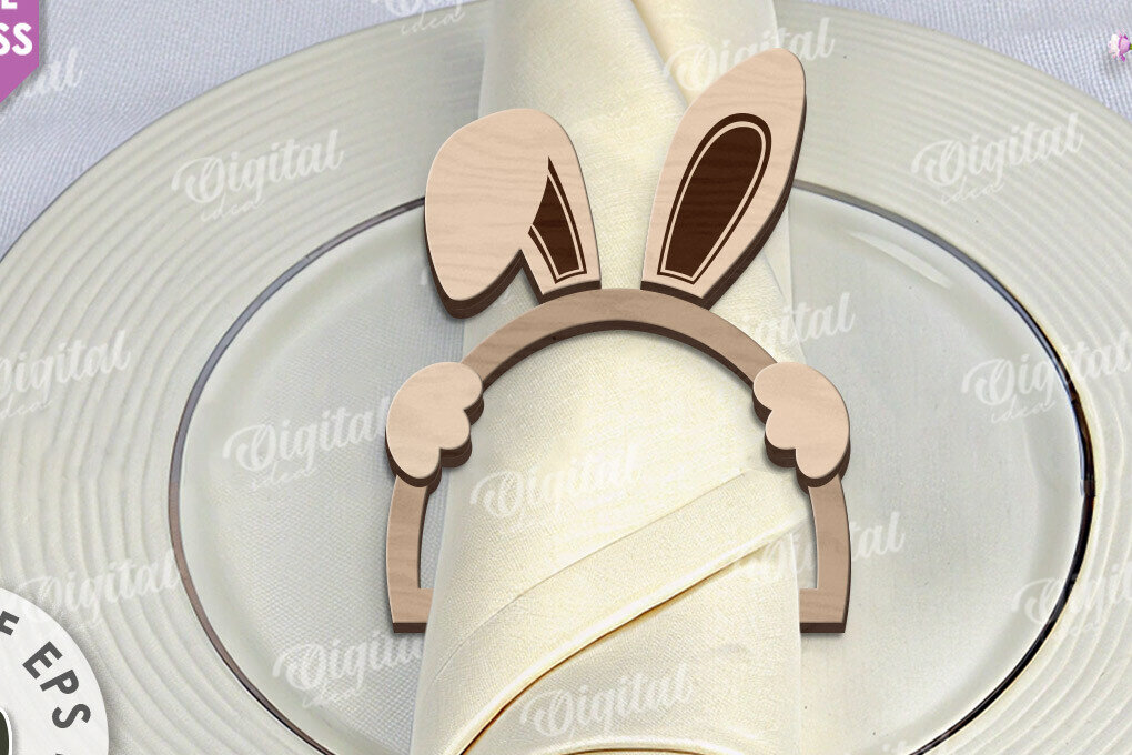 Intra απο ξύλο plywood  Χρώμα wenge 3mm-4mm πάχος - Πασχαλινό δαχτυλίδι για χαρτοπετσέτα με λέιζερ Δίασταση 15x15 cm INTRAFABR-57747613