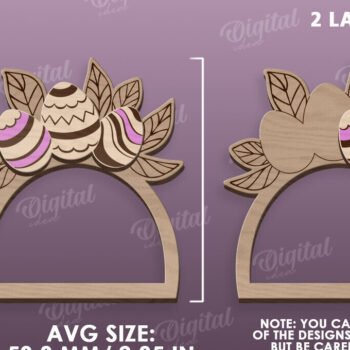 Intra απο ξύλο plywood  Χρώμα wenge 3mm-4mm πάχος - Πασχαλινό δαχτυλίδι για χαρτοπετσέτα με λέιζερ Δίασταση 15x15 cm INTRAFABR-61610539 - Image 2