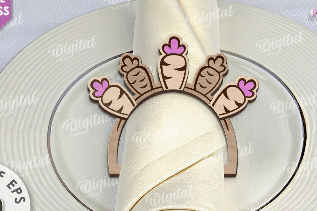 Intra απο ξύλο plywood  Χρώμα wenge 3mm-4mm πάχος - Πασχαλινό δαχτυλίδι για χαρτοπετσέτα με λέιζερ Δίασταση 15x15 cm INTRAFABR-61611063