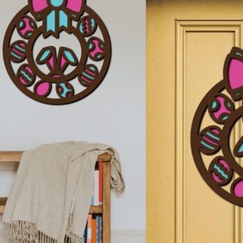 Intra απο ξύλο plywood Χρώμα wenge 3mm-4mm πάχος - Πασχαλινό στεφάνι 3D, Κρεμάστρα πόρτας Mandala Δίασταση 30x30 cm INTRAFABR-56934954 - Image 4