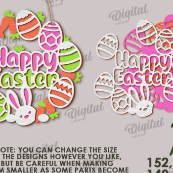 Intra απο ξύλο plywood Χρώμα wenge 3mm-4mm πάχος - Πασχαλινό στεφάνι LaserCut. Ανοιξιάτικο ντεκόρ Δίασταση 15x15 cm INTRAFABR-120396903 - Image 2