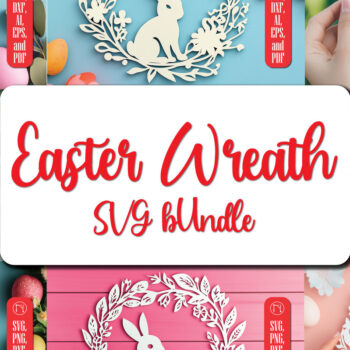 Intra απο ξύλο plywood Χρώμα wenge 3mm-4mm πάχος - Πασχαλινό στεφάνι με Bunny Bundle Δίασταση 4x4 cm INTRAFABR-66574560 - Image 1