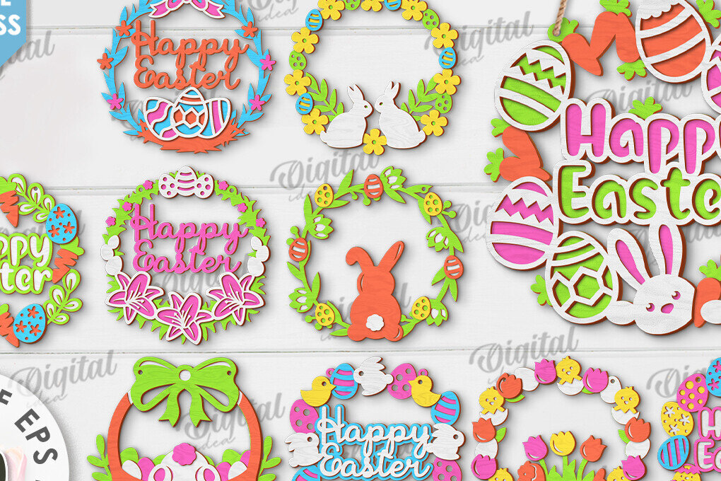 Intra απο ξύλο plywood  Χρώμα wenge 3mm-4mm πάχος - Πασχαλινά Στεφάνια Δέσμη κοπής με λέιζερ Δίασταση 15x15 cm INTRAFABR-66581703