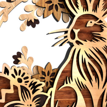 Intra απο ξύλο plywood  Χρώμα wenge 3mm-4mm πάχος - Πρότυπο διακόσμησης στεφάνι Eater Bunny Δίασταση 8x6 cm INTRAFABR-72009118 - Image 3