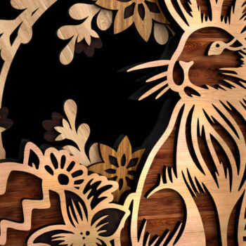 Intra απο ξύλο plywood  Χρώμα wenge 3mm-4mm πάχος - Πρότυπο διακόσμησης στεφάνι Eater Bunny Δίασταση 8x6 cm INTRAFABR-72009118 - Image 4