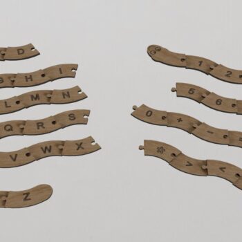 Intra απο ξύλο plywood  Χρώμα wenge 3mm-4mm πάχος - Εκπαίδευση Παζλ Αλφάβητο + Αριθμοί Δίασταση 30x20 cm INTRAFABR-72009077 - Image 7