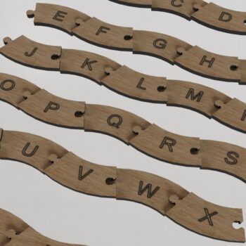 Intra απο ξύλο plywood  Χρώμα wenge 3mm-4mm πάχος - Εκπαίδευση Παζλ Αλφάβητο + Αριθμοί Δίασταση 30x20 cm INTRAFABR-72009077 - Image 9