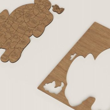 Intra απο ξύλο plywood 3mm-4mm πάχος - Εκπαιδευτικό Baby Puzzle Rabbit Alphabet Δίασταση 30x20 cm INTRAFABR-117959152 - Image 8