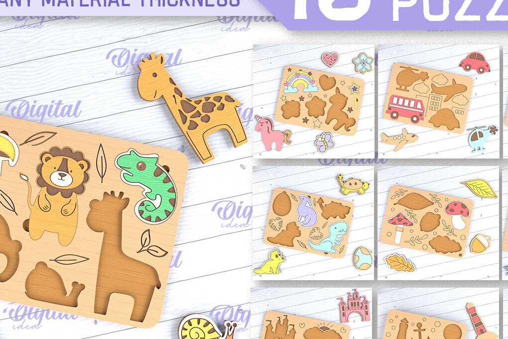 Intra απο ξύλο plywood  Χρώμα wenge 3mm-4mm πάχος - Εκπαιδευτικό Παζλ για παιδιά με Δίασταση 30x20 cm INTRAFABR-93448449