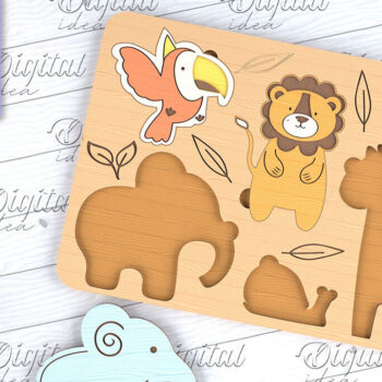 Intra απο ξύλο plywood  Χρώμα wenge 3mm-4mm πάχος - Εκπαιδευτικό Παζλ για παιδιά με Δίασταση 30x20 cm INTRAFABR-93448449 - Image 4