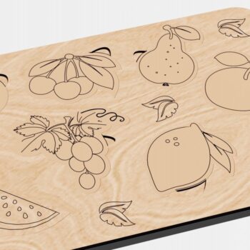 Intra απο ξύλο plywood  Χρώμα wenge 3mm-4mm πάχος - Εκπαιδευτικό παζλ Φρούτα και Μούρα Δίασταση 300x216 cm INTRAFABR-93448467 - Image 4