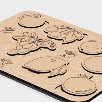 Intra απο ξύλο plywood  Χρώμα wenge 3mm-4mm πάχος - Εκπαιδευτικό παζλ Φρούτα και Μούρα Δίασταση 300x216 cm INTRAFABR-93448467 - Image 5