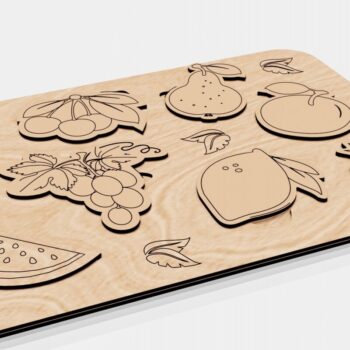 Intra απο ξύλο plywood  Χρώμα wenge 3mm-4mm πάχος - Εκπαιδευτικό παζλ Φρούτα και Μούρα Δίασταση 300x216 cm INTRAFABR-93448467 - Image 6