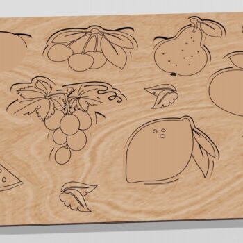 Intra απο ξύλο plywood  Χρώμα wenge 3mm-4mm πάχος - Εκπαιδευτικό παζλ Φρούτα και Μούρα Δίασταση 300x216 cm INTRAFABR-93448467 - Image 7