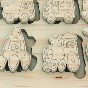 Intra απο ξύλο plywood  Χρώμα wenge 3mm-4mm πάχος - Εκπαιδευτικό παζλ, Jigsaw Toy Cut Δίασταση 20x20 cm INTRAFABR-93448474 - Image 1