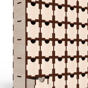 Intra απο ξύλο plywood  Χρώμα wenge 3mm-4mm πάχος - Αποτελεσματικός χώρος αποθήκευσης γραφείου 30 συρταριών Δίασταση 30x20 cm INTRAFABR-93602280