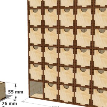 Intra απο ξύλο plywood  Χρώμα wenge 3mm-4mm πάχος - Αποτελεσματικός χώρος αποθήκευσης γραφείου 30 συρταριών Δίασταση 30x20 cm INTRAFABR-93602280 - Image 3