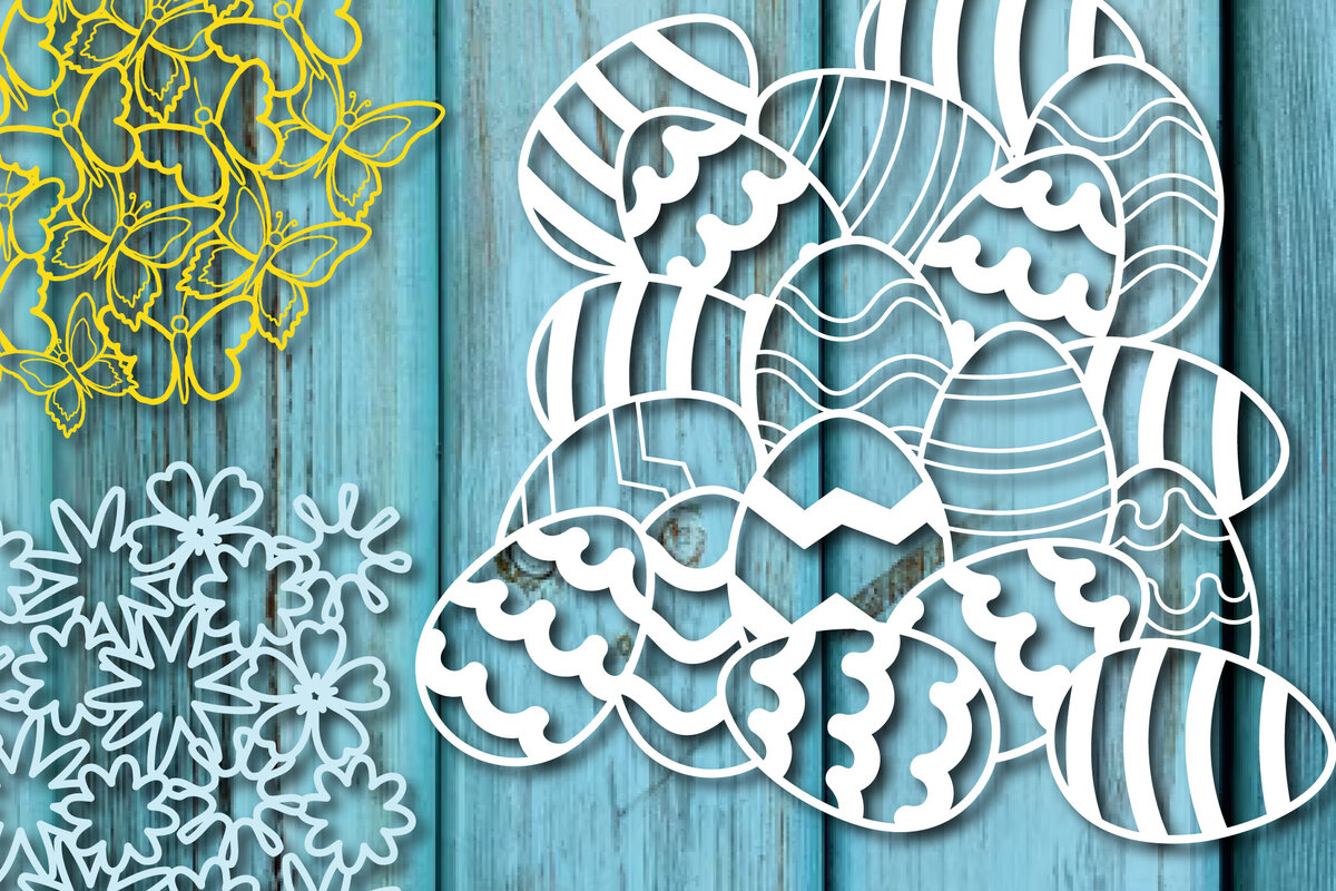 Intra απο ξύλο plywood  Χρώμα wenge 3mm-4mm πάχος - Στεφάνι αυγών, πεταλούδων και λουλουδιών 3d Δίασταση 15x15 cm INTRAFABR-93448428