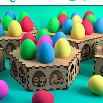 Intra απο ξύλο plywood  Χρώμα wenge 3mm-4mm πάχος - Αυγοθήκη με λέιζερ | Καλό Πάσχα Δίασταση 15x15 cm INTRAFABR-69406302 - Image 1