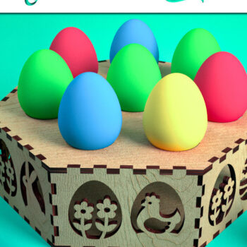 Intra απο ξύλο plywood  Χρώμα wenge 3mm-4mm πάχος - Αυγοθήκη με λέιζερ | Καλό Πάσχα Δίασταση 15x15 cm INTRAFABR-69406302 - Image 3