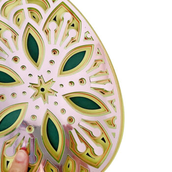 Intra απο ξύλο plywood  Χρώμα wenge 3mm-4mm πάχος - Egg Layered Mandala Δίασταση 30x30 cm INTRAFABR-69406277 - Image 1