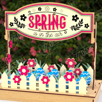 Intra απο ξύλο plywood  Χρώμα wenge 3mm-4mm πάχος - Στάση αυγών για το πασχαλινό πακέτο | Αρχεία CNC Δίασταση 15x15 cm INTRAFABR-71768638 - Image 3