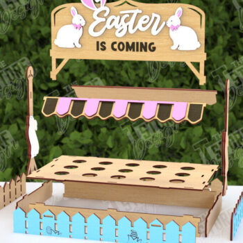 Intra απο ξύλο plywood  Χρώμα wenge 3mm-4mm πάχος - Στάση αυγών για το πασχαλινό πακέτο | Αυγοθήκη Δίασταση 15x15 cm INTRAFABR-71768649 - Image 2