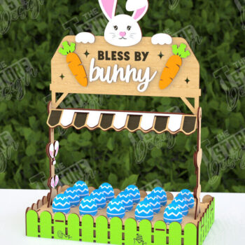 Intra απο ξύλο plywood  Χρώμα wenge 3mm-4mm πάχος - Αυγοστάσιο για το Πάσχα | Πασχαλινό Λαγουδάκι |CNC Δίασταση 15x15 cm INTRAFABR-93702906 - Image 1