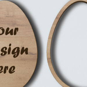 Intra απο ξύλο plywood  Χρώμα wenge 3mm-4mm πάχος - Egg , Silhouette, κοπής με λέιζερ Δίασταση 15x15 cm INTRAFABR-52603693