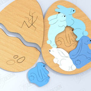 Intra απο ξύλο plywood  Χρώμα wenge 3mm-4mm πάχος - Αυγό Ξύλινο Παζλ Κοπή Laser | Μοντεσσόρι Δίασταση 15x15 cm INTRAFABR-77725082