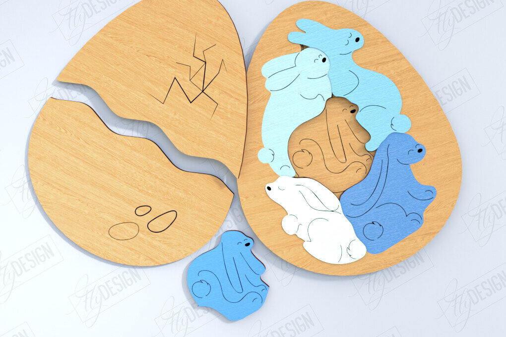 Intra απο ξύλο plywood  Χρώμα wenge 3mm-4mm πάχος - Αυγό Ξύλινο Παζλ Κοπή Laser | Μοντεσσόρι Δίασταση 15x15 cm INTRAFABR-77725082