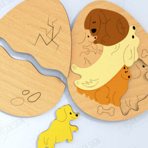 Intra απο ξύλο plywood  Χρώμα wenge 3mm-4mm πάχος - Αυγό Ξύλινο Παζλ Κοπή Laser | Μοντεσσόρι Δίασταση 15x15 cm INTRAFABR-99122424