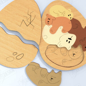 Intra απο ξύλο plywood  Χρώμα wenge 3mm-4mm πάχος - Αυγό Ξύλινο Παζλ Κοπή Laser | Μοντεσσόρι Δίασταση 15x15 cm INTRAFABR-106877011