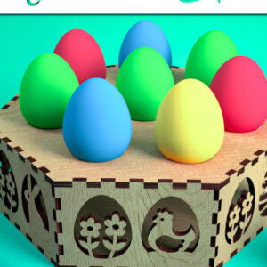 Intra απο ξύλο plywood  Χρώμα wenge 3mm-4mm πάχος - Αυγοθήκη με λέιζερ | Καλό Πάσχα Δίασταση 15x15 cm INTRAFABR-111979829