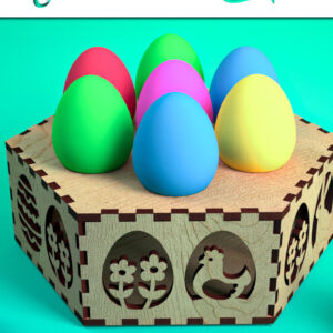 Intra απο ξύλο plywood  Χρώμα wenge 3mm-4mm πάχος - Αυγοθήκη με λέιζερ | Καλό Πάσχα Δίασταση 15x15 cm INTRAFABR-111978541