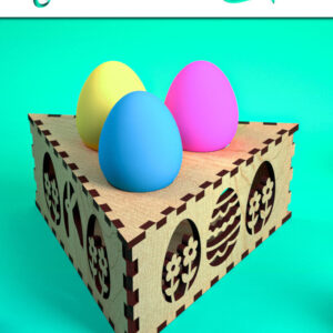 Intra απο ξύλο plywood  Χρώμα wenge 3mm-4mm πάχος - Αυγοθήκη με λέιζερ | Καλό Πάσχα Δίασταση 15x15 cm INTRAFABR-111979661