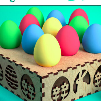 Intra απο ξύλο plywood  Χρώμα wenge 3mm-4mm πάχος - Αυγοθήκη με λέιζερ | Καλό Πάσχα Δίασταση 15x15 cm INTRAFABR-111956142 - Image 1